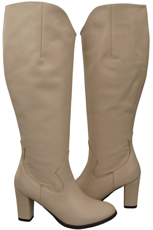 Stilvolle Damen Cappuccino Blass Stiletto Stiefel Naturleder 211 ElitaBut