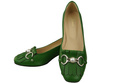 Damenschuhe Pumps mit Fransen verziert Grünes Naturleder 195 ElitaBut