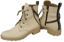 Schuhe Damenstiefeletten mit der Aufschrift NICE, Naturleder, Beige 173 L ElitaBut