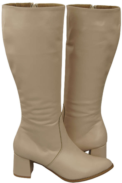 Schuhe Damenstiefel Klassisches Naturleder Cappuccino Bright 175 ElitaBut