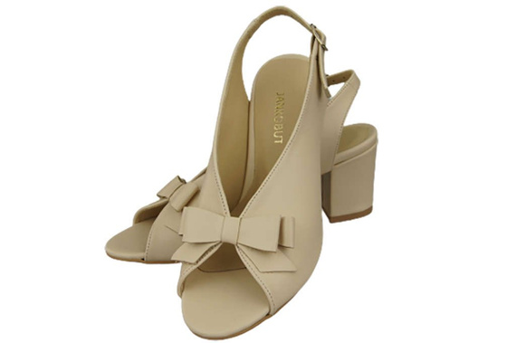 Damenschuhe Sandalen Beige, naturnarbiges Leder, 148 L ElitaBut