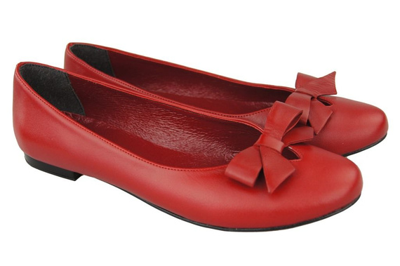 Damen Ballerinas Rot, Naturleder 998 ElitaBut