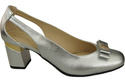 Schuhe Damen Silber Pumps aus Naturleder mit dekorativem Absatz 199 ElitaBut