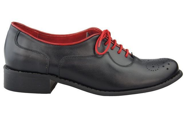 Schuhe Schnürschuhe, Naturleder, Schwarz Damen 953 ElitaBut