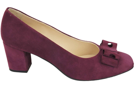 Damenschuhe Pumps Burgunderrot Natürliches Wildleder 163 ElitaBut