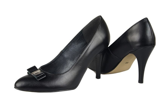 Damenschuhe Pumps, Naturleder, Schwarz 788 ElitaBut