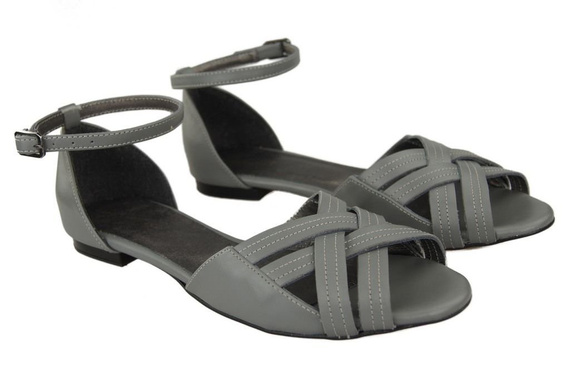 Schuhe Damen Sandalen Grau Naturleder 128 ElitaBut