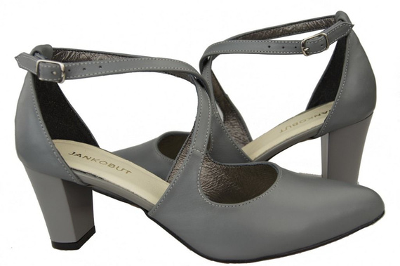 Damenschuhe Sandalen Niedriger Absatz Graues Naturleder 102 ElitaBut