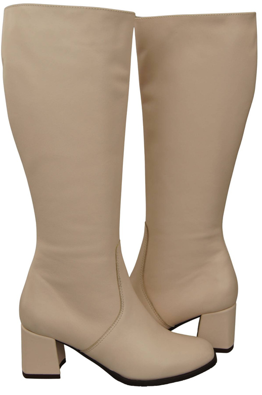 Bequeme Damen Puderrosa Niedrig Absatz Stiefel Naturleder 212 ElitaBut