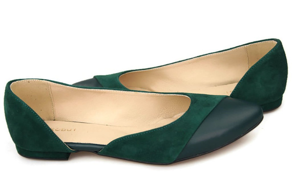 Damenschuhe Malachit-Ballerinas, natürliches Wildleder 146 ElitaBut