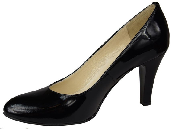 Damenschuhe Pumps Naturleder Schwarz Lack 764 ElitaBut