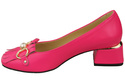 Damenschuhe Pumps verziert mit Fransen Neonrosa Naturleder 195 ElitaBut