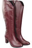 Stilvolle Damen Burgund Stiletto Stiefel Naturleder 211 ElitaBut
