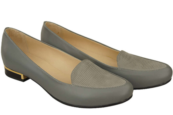 Damen Ballerinas Lords, Naturleder, Grau 908 ElitaBut