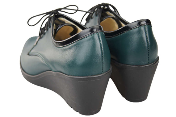 Damenschuhe mit Keilabsatz, Naturleder, Malachit 181 ElitaBut