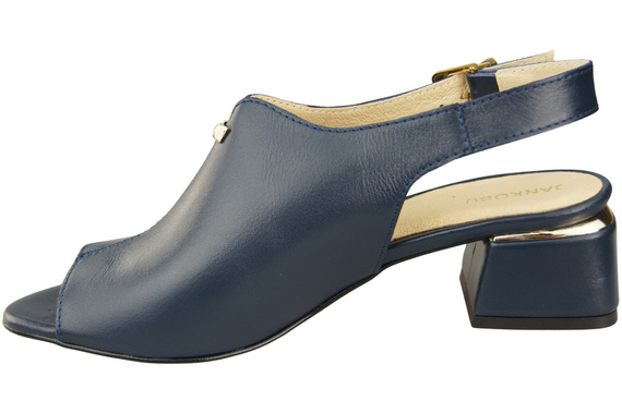 Damenschuhe Sandalen Marineblau, goldene Schnalle, Naturleder 198 ElitaBut