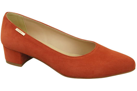 Bequeme Damen-Schuhe Ziegelrot aus echtem Veloursleder 220 Z ElitaBut