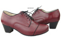 Schuhe Damenschuhe, Schnürschuhe, Naturleder, Burgund 956 ElitaBut