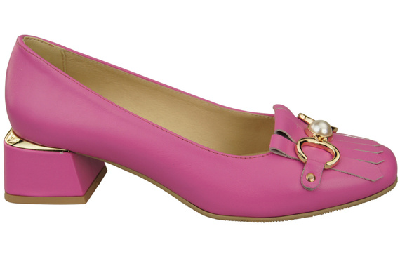 Damenschuhe Pumps mit Fransen verziert Fuchsia Naturleder 195 ElitaBut