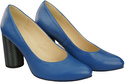 Damenschuhe Pumps Blau Naturleder Bunter dekorativer Absatz 194 ElitaBut