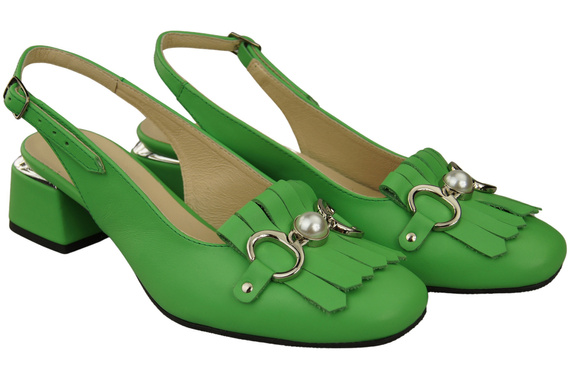 Damenschuhe Limette Sandalen mit Fransen verziert Naturleder 208 ElitaBut