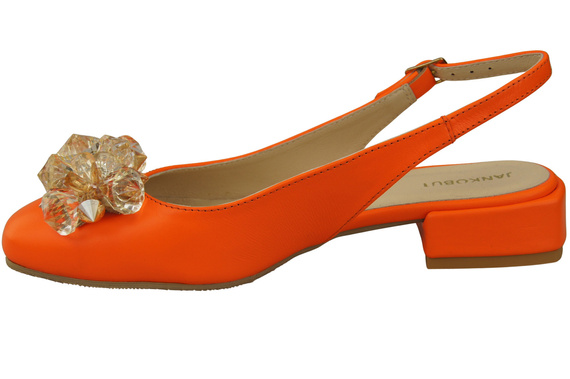 Damen Schuhe Orange Sandalen mit Kristallen Naturleder 215 ElitaBut