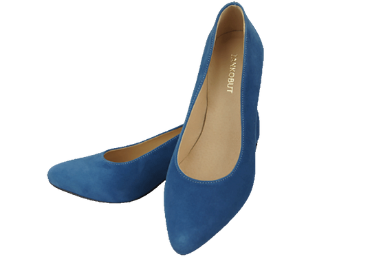 Damenschuhe Pumps Blau Natürliches Wildleder Dekorativer Absatz 158 von ElitaBut