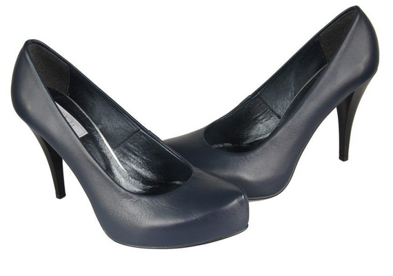 Damenschuhe Pumps, Naturleder, Marineblau 644 ElitaBut