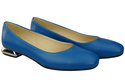 Flache Frauen Schuhe Blau Dekorative Ferse Naturleder 209 ElitaBut