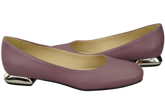 Flache Frauen Schuhe Lilienfarben Dekorative Ferse Naturleder 209 ElitaBut