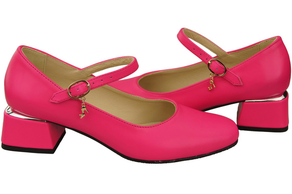 Damenschuhe Neon Rosa Riemchenpumps Naturleder 202 ElitaBut