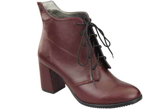 Damenschuhe Schnürstiefel Frühling/Herbst Naturleder Burgund 174 L ElitaBut