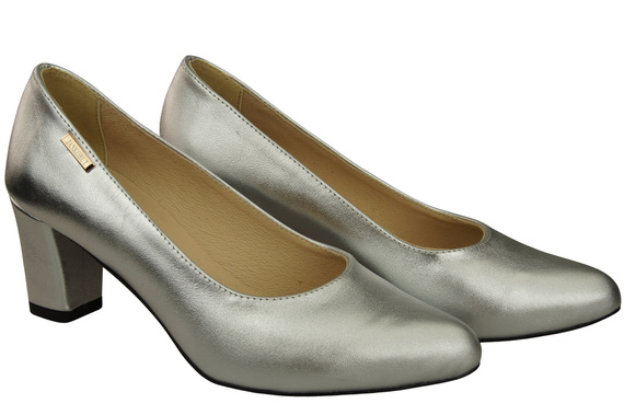 Klassische Glatt Damen Silber Naturleder Schuhe 213 ElitaBut
