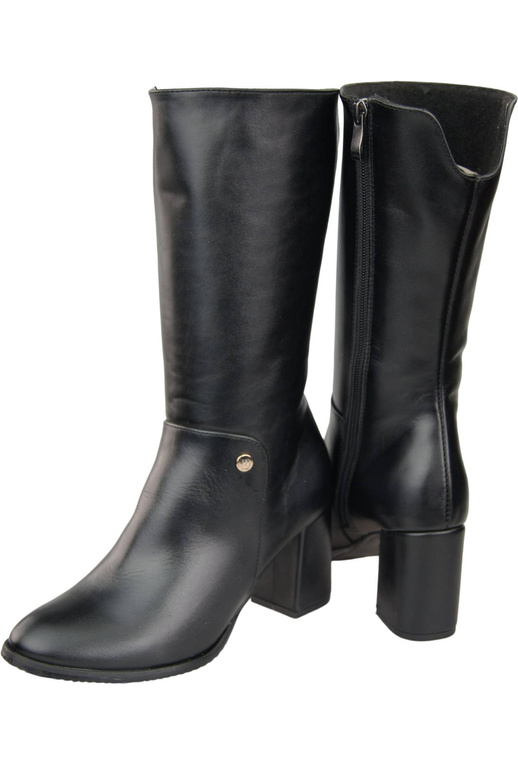 Damen-Halbstiefel, Naturleder, Schwarz 189 ElitaBut