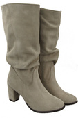 Schuhe Damenstiefel, Naturleder, Velours 141 Beige ElitaBut