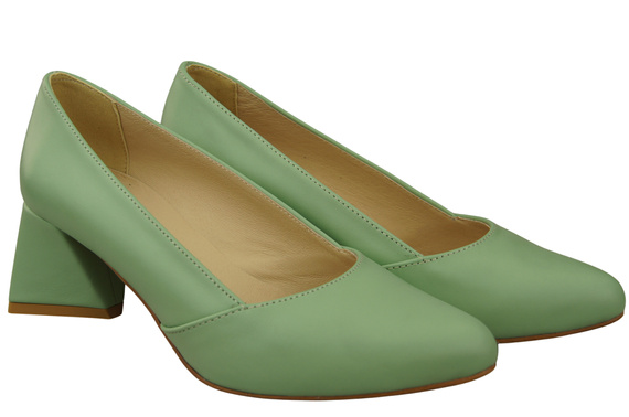 Damen Pumps Minze Echtleder Spitz Zehen Absatz ElitaBut 221