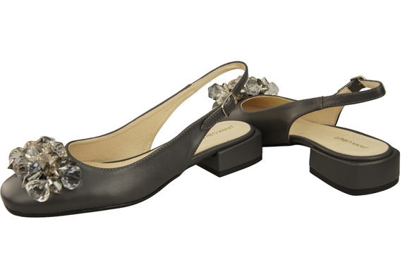 Damen Schuhe Graphit Sandalen mit Kristallen Naturleder 215 ElitaBut