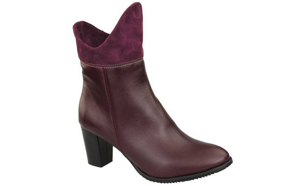 Winter-Damenstiefeletten, Naturleder, Burgunderrot 137 ElitaBut