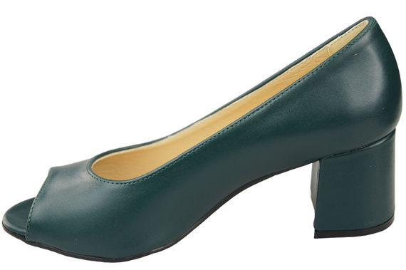 Damenschuhe PEEP TOE Malachit Pumps Naturleder mit beschichtetem Absatz 192 ElitaBut