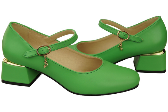 Damenschuhe Limette Riemchenpumps Naturleder 202 ElitaBut