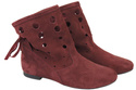 Schuhe Damen-Stiefeletten, natürliches Veloursleder, Burgund 160 ElitaBut