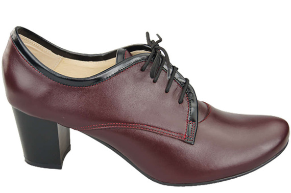 Schuhe Damenschuhe zum Schnüren, Naturleder, Burgund 758 ElitaBut