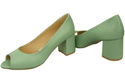 Damenschuhe PEEP TOE Pumps, Mint, Naturleder mit beschichtetem Absatz 192 ElitaBut