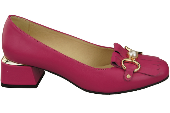 Damenschuhe Pumps mit Fransen verziert Lila Naturleder 195 ElitaBut