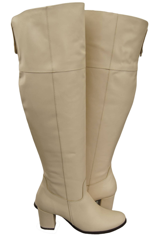 Schuhe Overknee-Stiefel für Damen, Naturleder 190 Beige ElitaBut