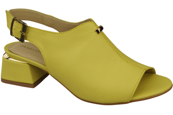 Damenschuhe Zitronensandalen, goldene Schnalle, Naturleder 198 ElitaBut