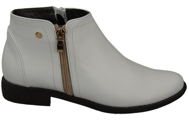Damenschuhe Damenstiefel Warm, Naturleder, Weiß 872 von Elitabut
