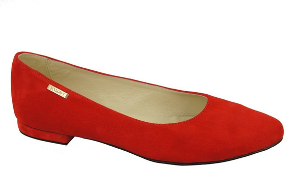 Damenschuhe Ballerinas Rot, Naturleder, Wildleder 131 ElitaBut