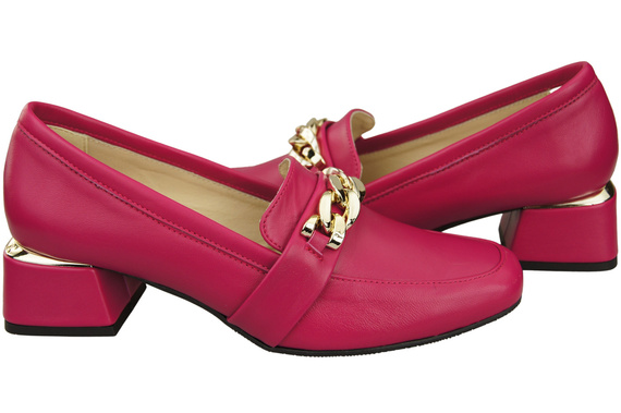 Damenschuhe mit Zierkette Pumps Mokassins Naturleder 193 Lila ElitaBut