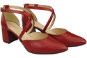 Elegante Rot Ledersandalen mit offener Seite und stabilem Absatz 218 ElitaBut